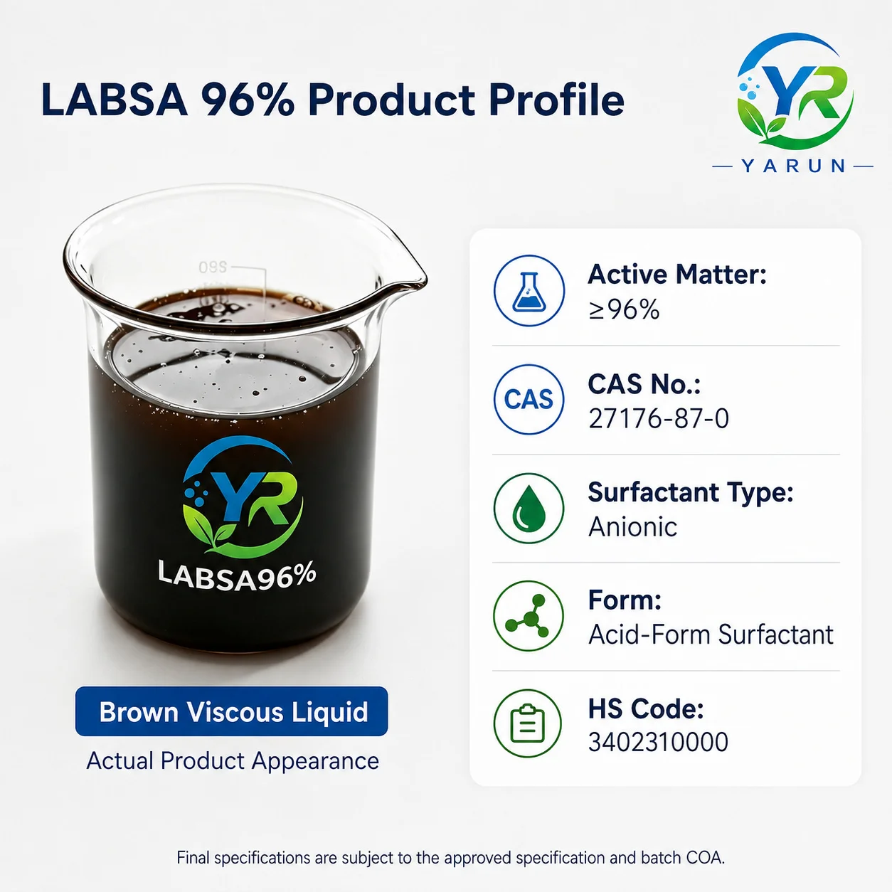 Linear Alkyl Benzene Sulphonic Acid (LABSA 96%)